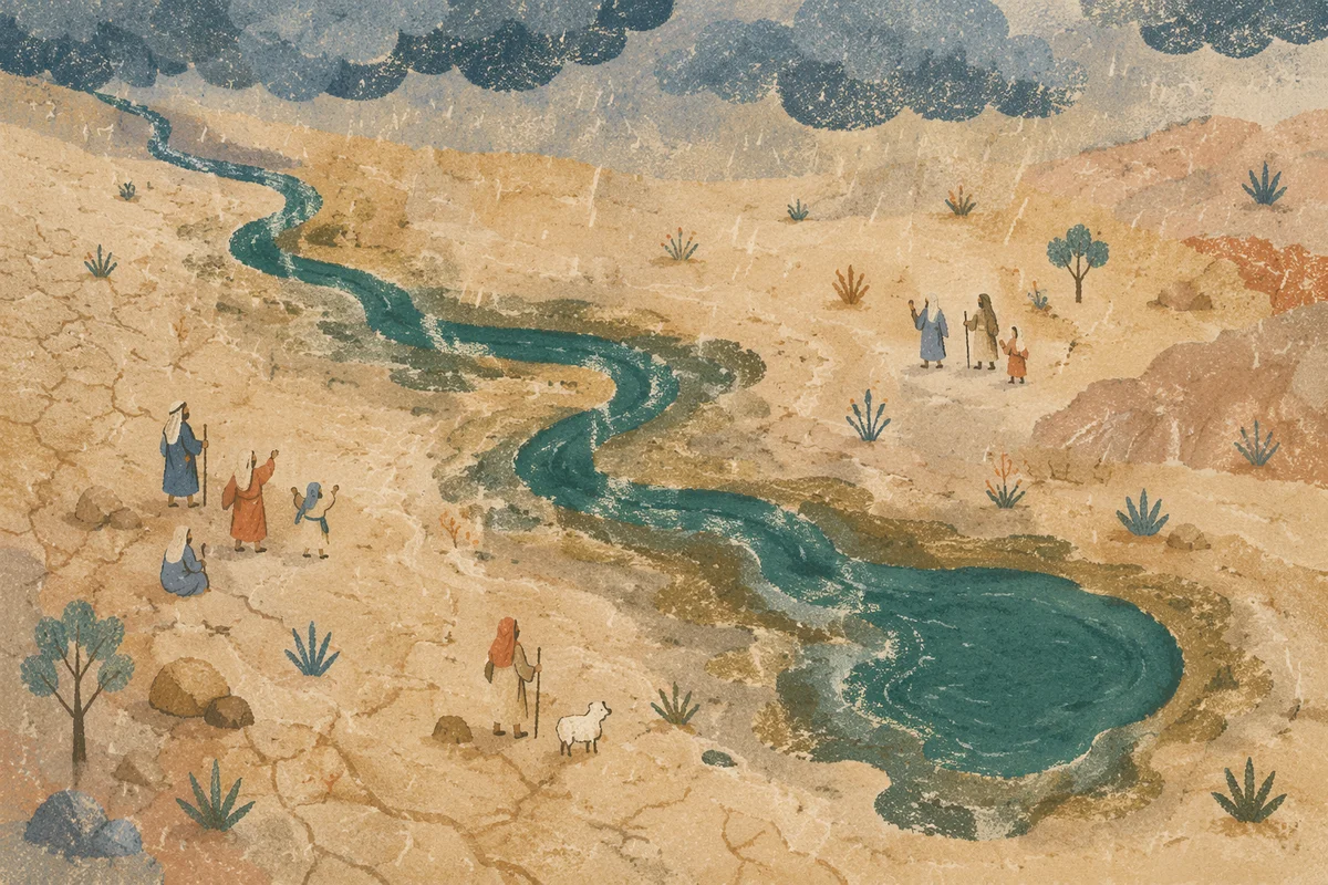 Grace Rain Renewing a Dry Desert Plain