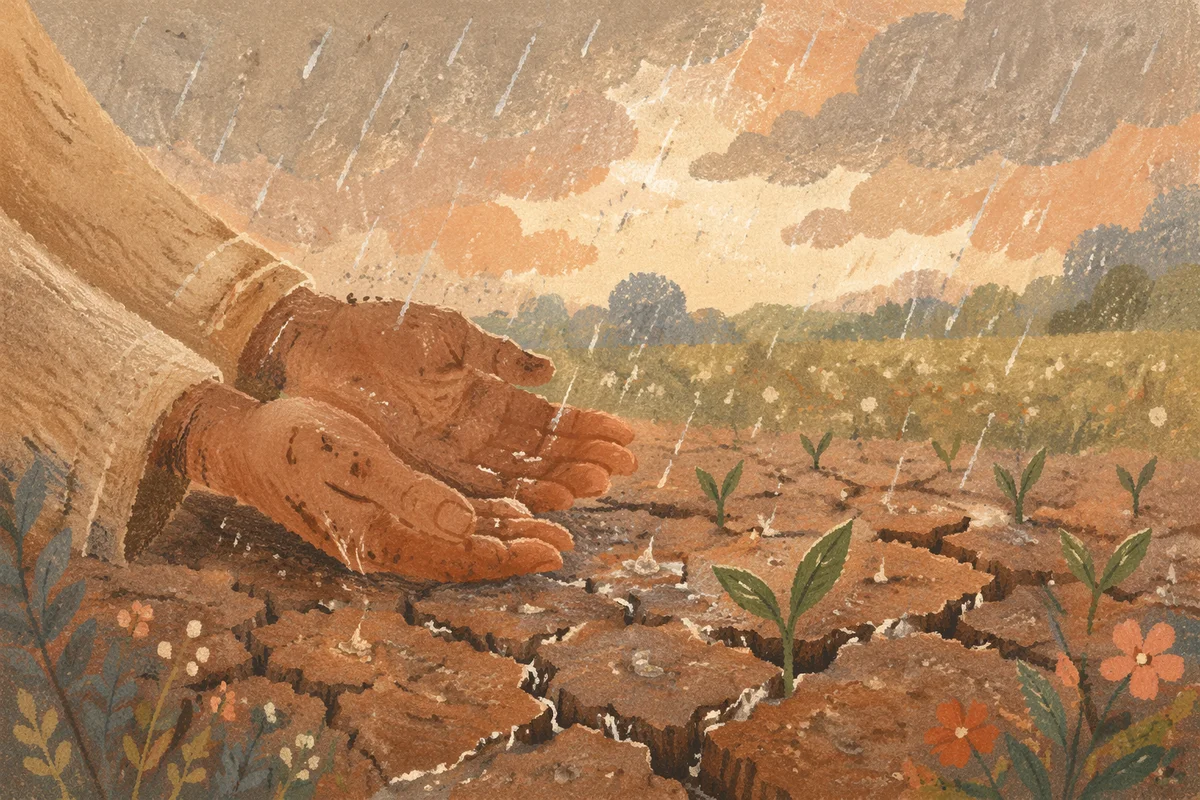 Gentle Grace Rain on Dry Earth