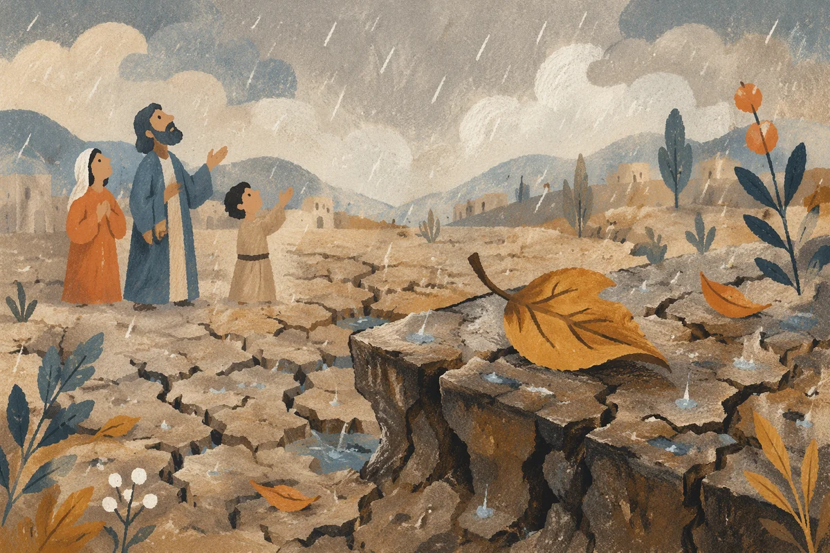 Grace Rain on Cracked Dry Earth