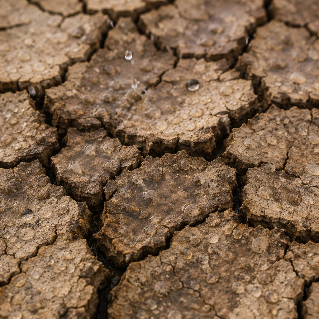 Grace Rain on Cracked Dry Earth