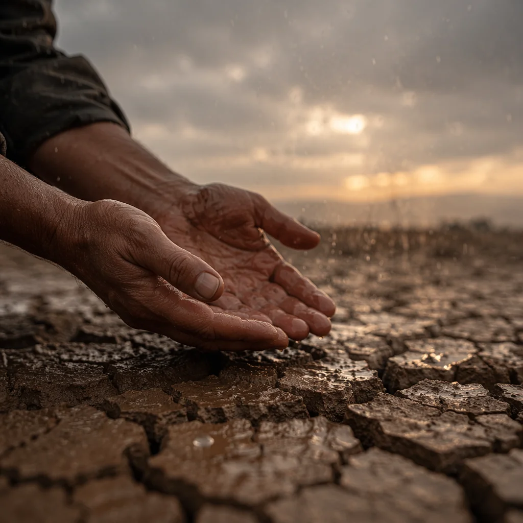 Gentle Grace Rain on Dry Earth