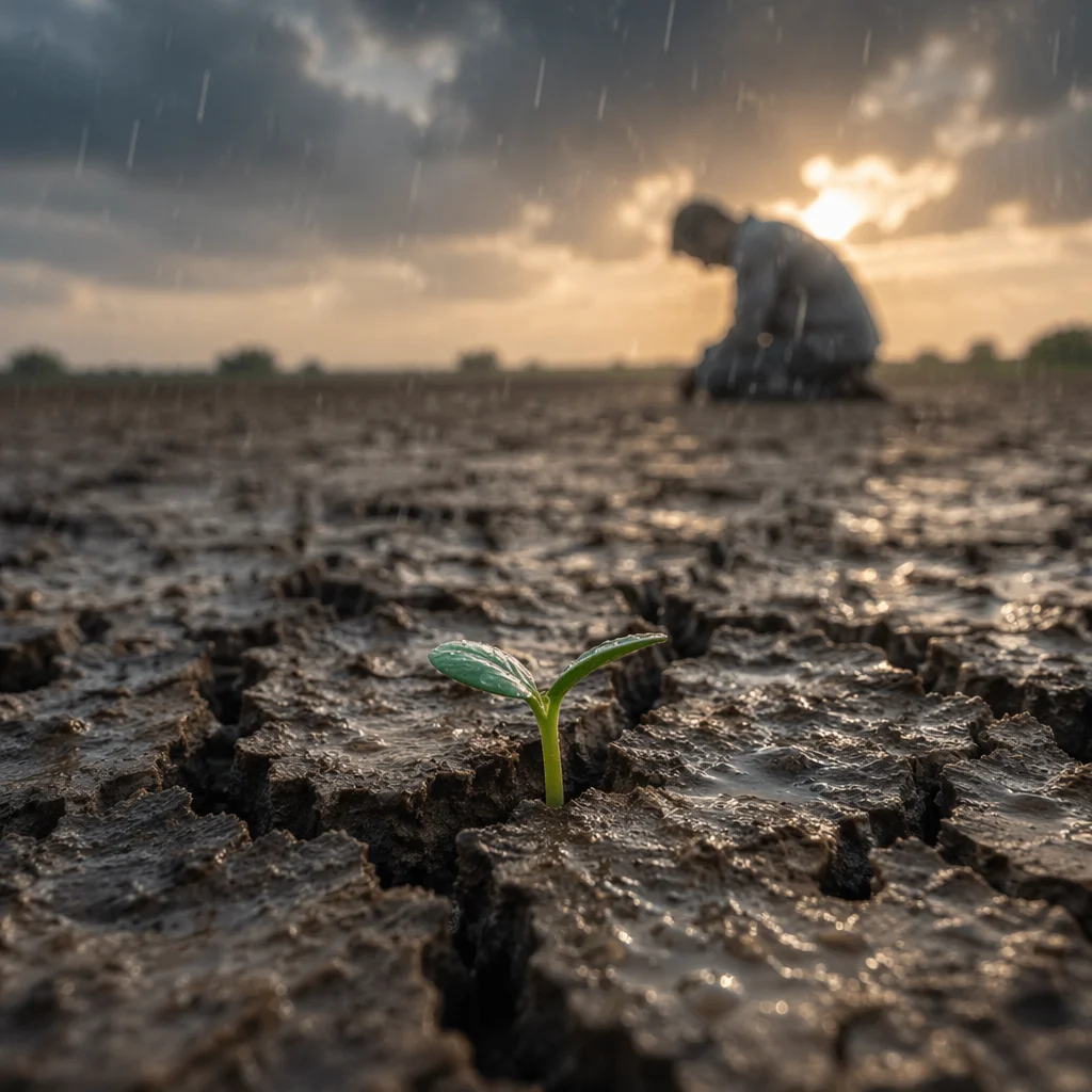 Grace Rain on Cracked Earth