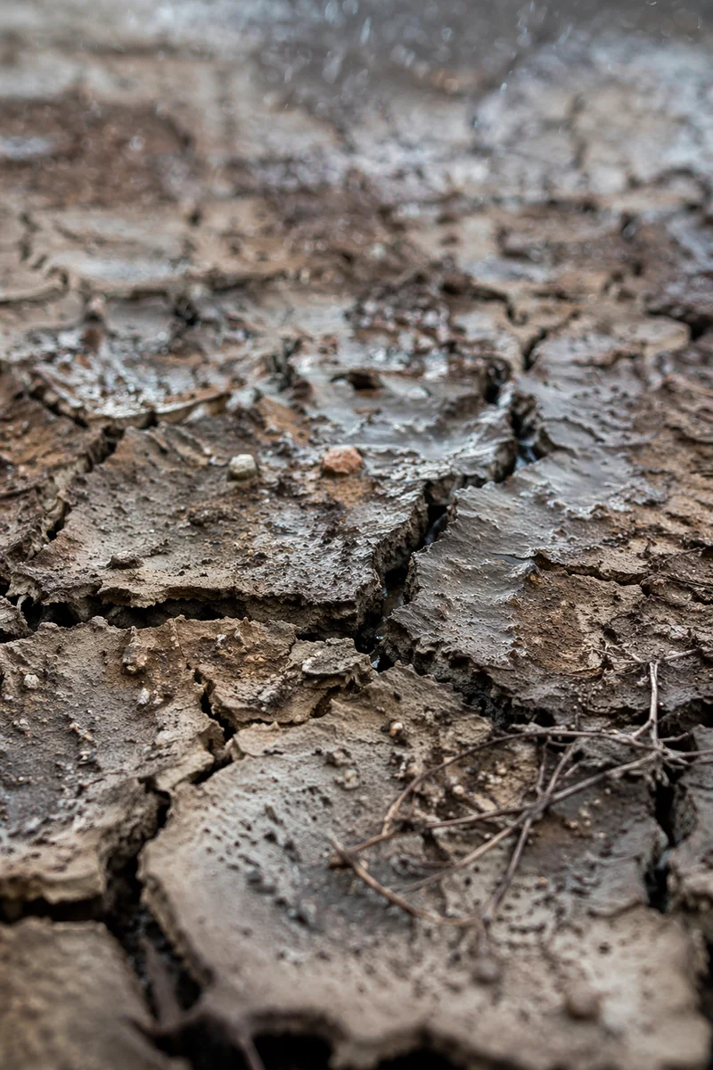 Grace Rain on Cracked Dry Earth