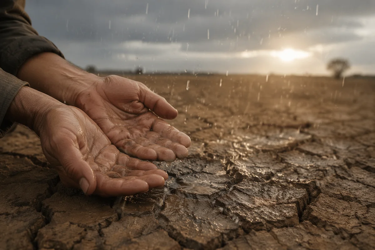 Gentle Grace Rain on Dry Earth