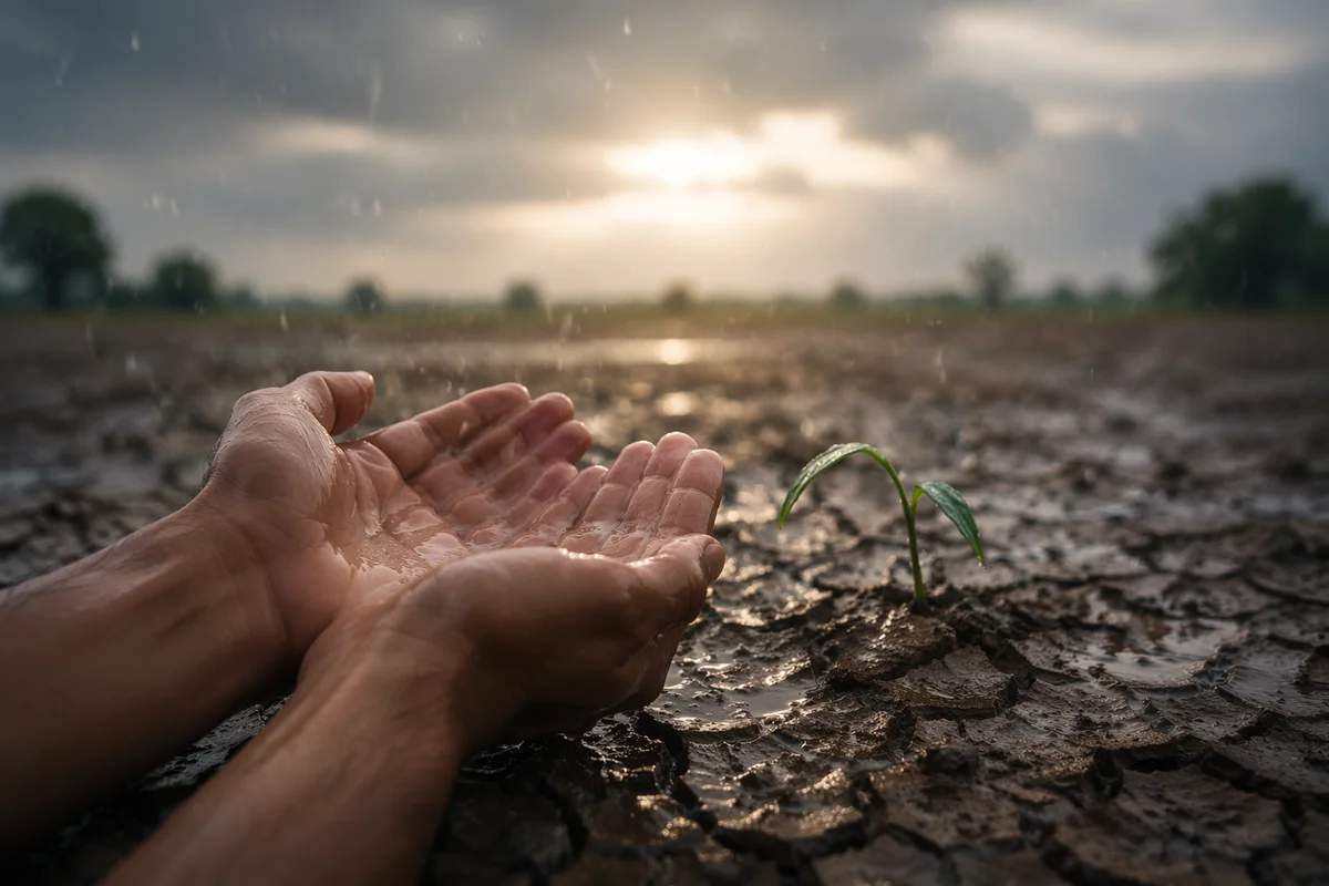 Grace Rain on Cracked Earth