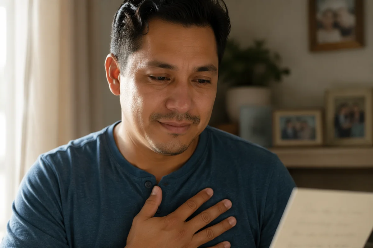 Emotional Close Up Portrait of Father