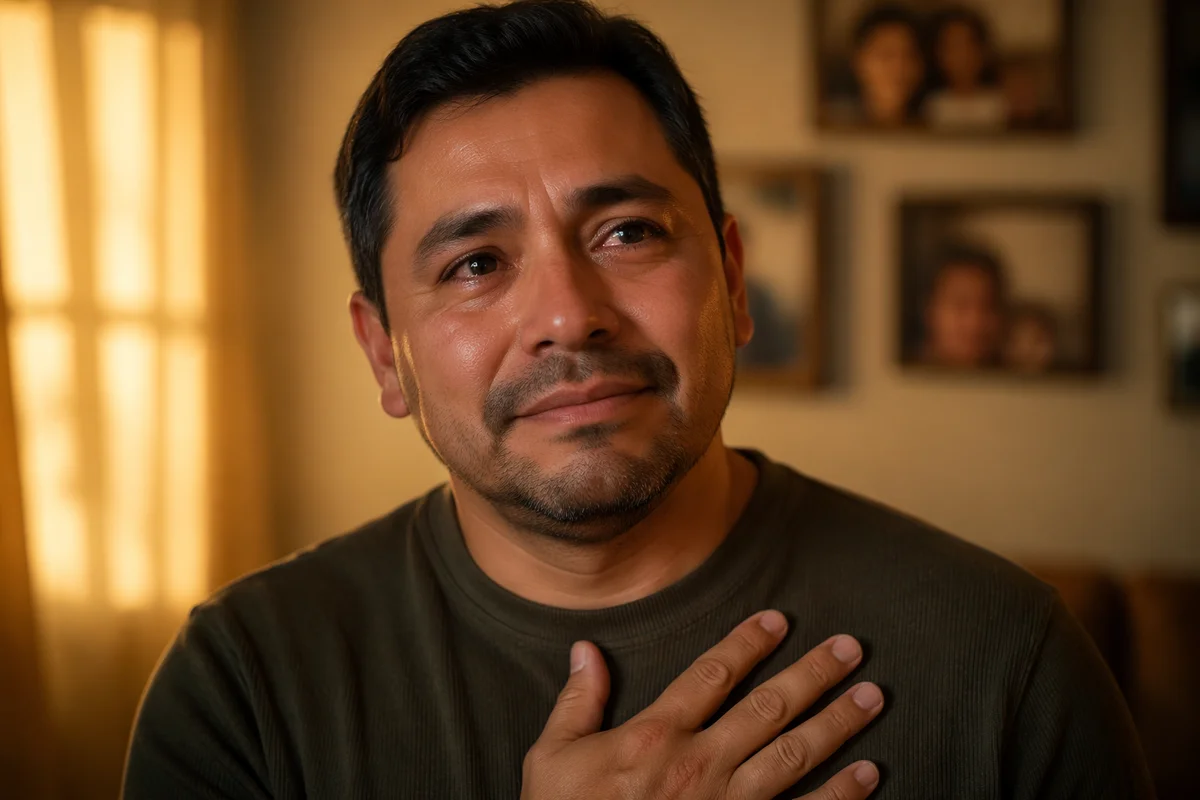 Emotional Father Portrait in Warm Light