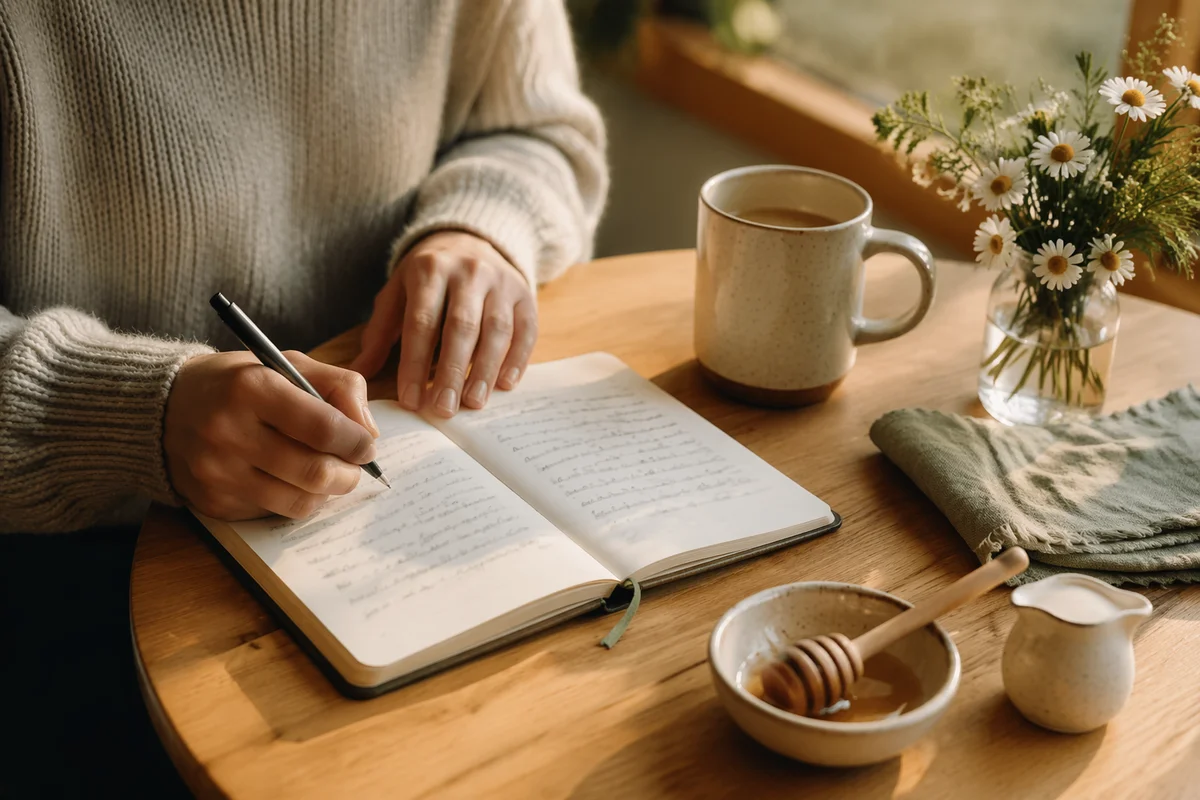 Morning Gratitude Journal Writing by Hand