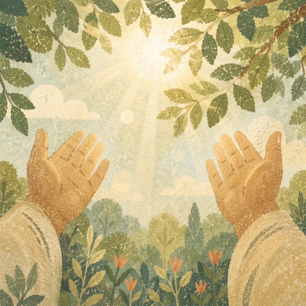 Open Hands Receiving Sunlight in Gratitude