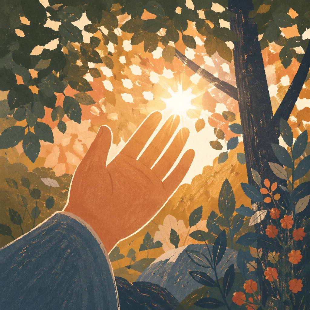 Open Hand Receiving Golden Sunlight