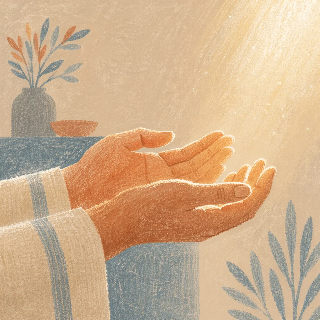 Grateful Open Hands Receiving Morning Light