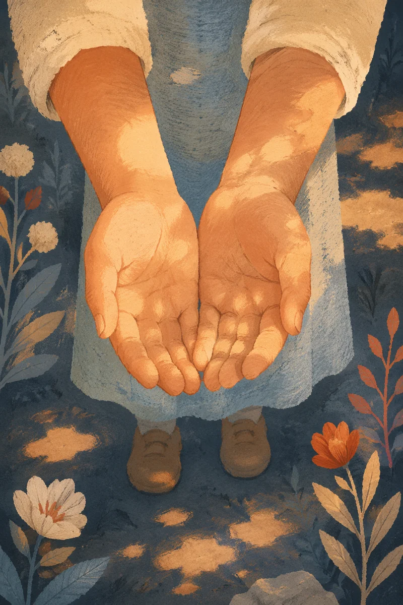 Open Hands Receiving Warm Sunlight