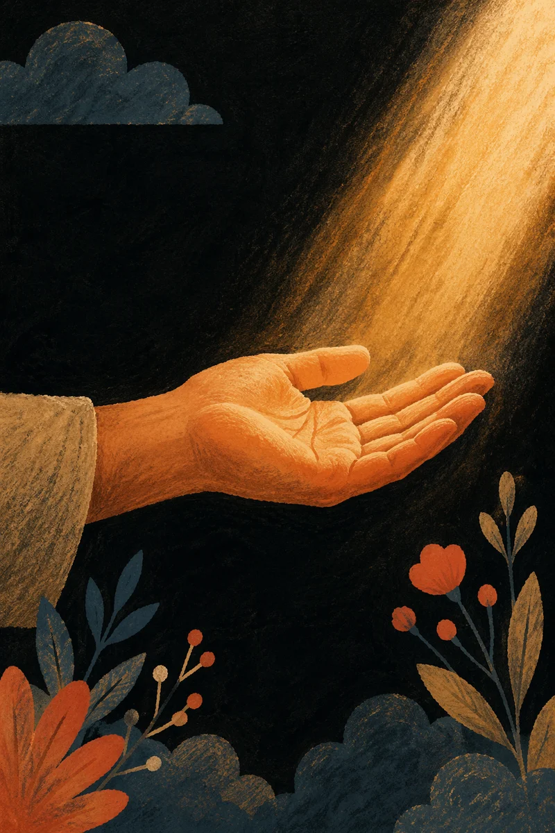 Open Hands Receiving Golden Sunlight