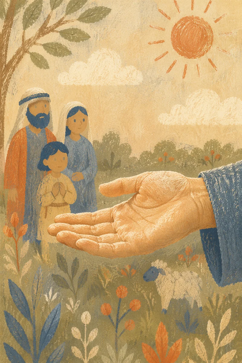 Open Hand Receiving Morning Sunlight