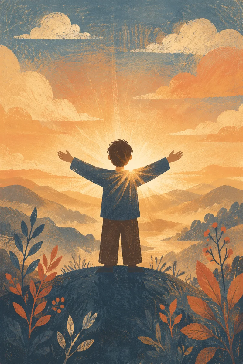 Grateful Open Hands at Golden Sunrise