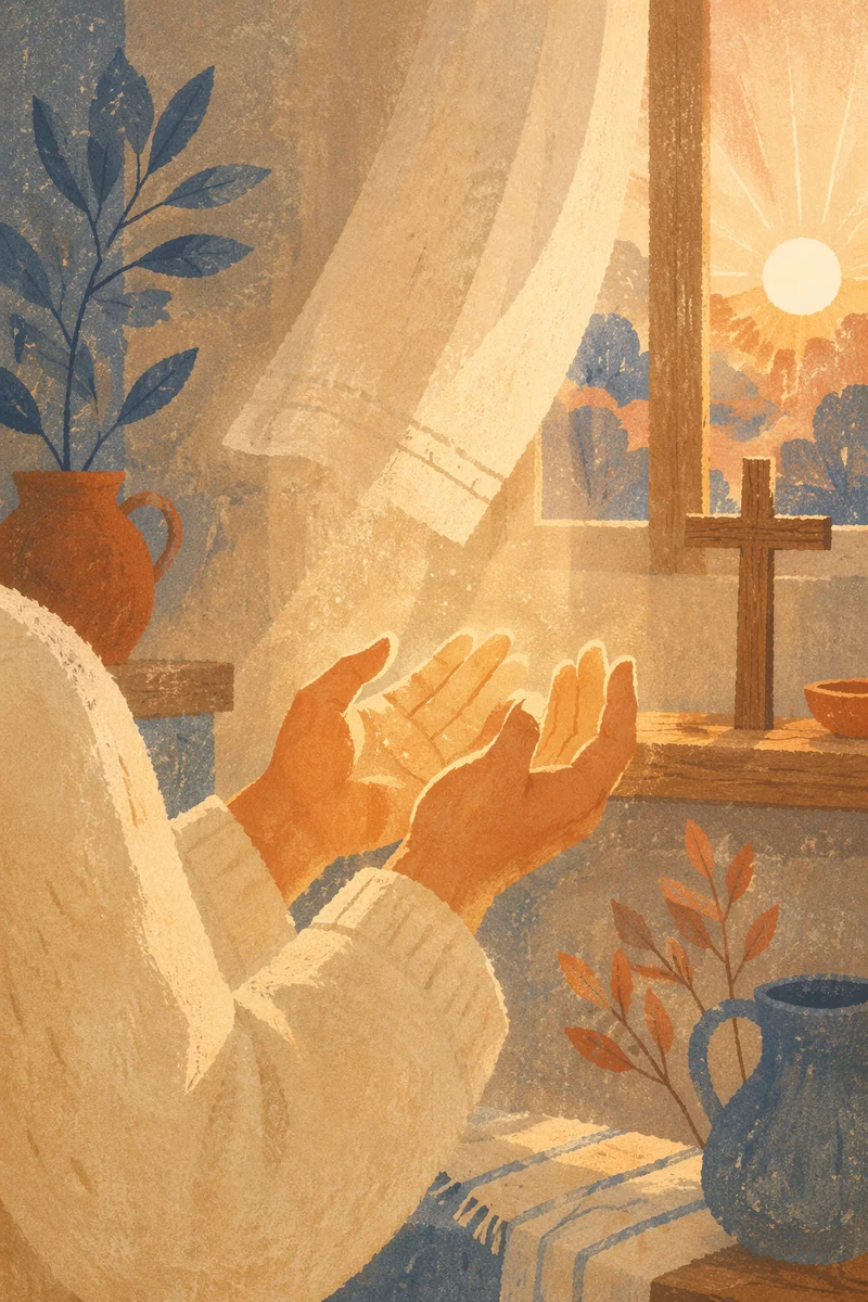Grateful Open Hands in Morning Sunlight