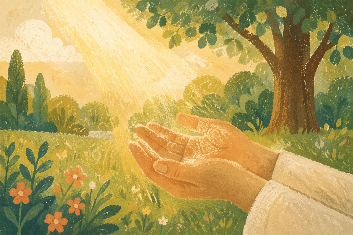 Open Hands Receiving Sunlight in Gratitude