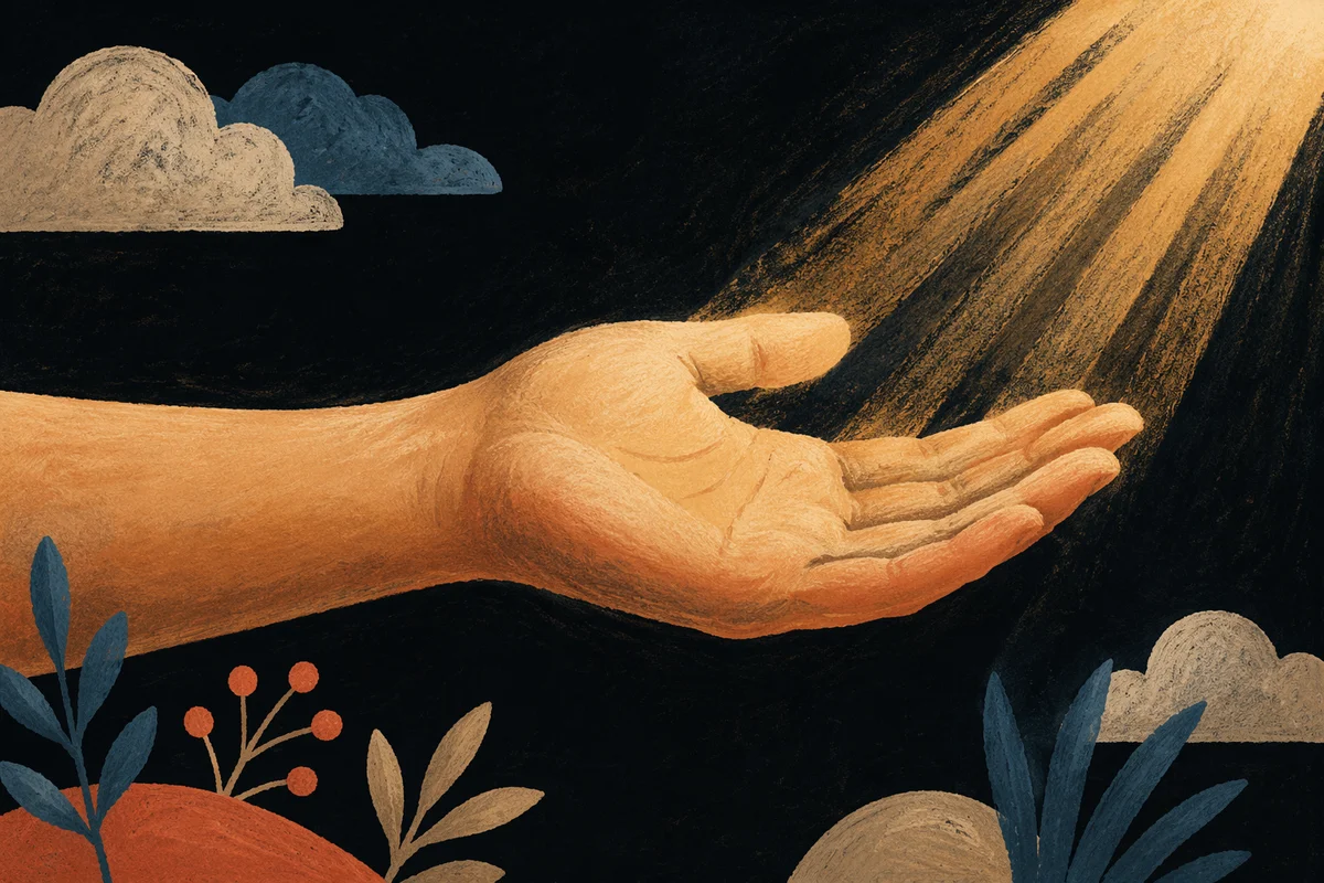 Open Hand Receiving Golden Sunlight