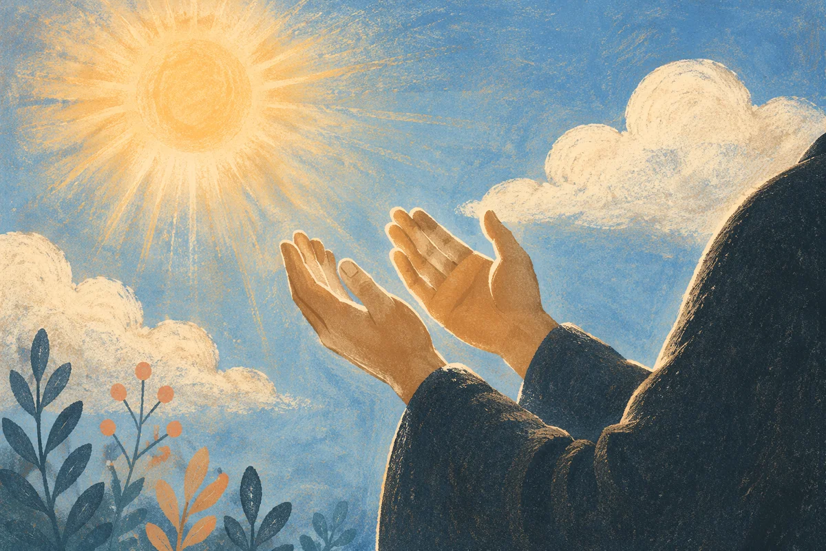 Open Hands Receiving Sunlight in Gratitude