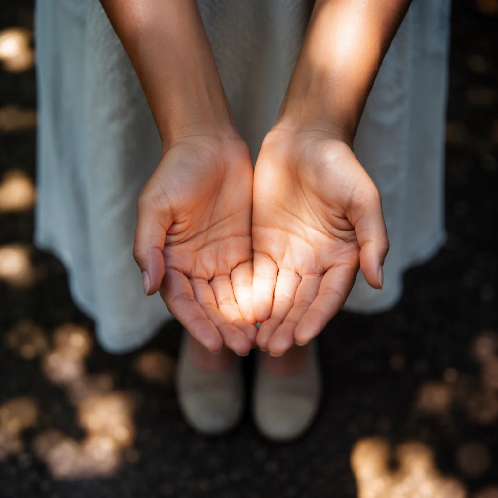 Open Hands Receiving Warm Sunlight