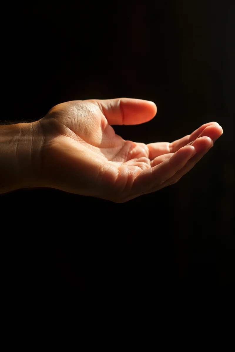 Open Hands Receiving Golden Sunlight