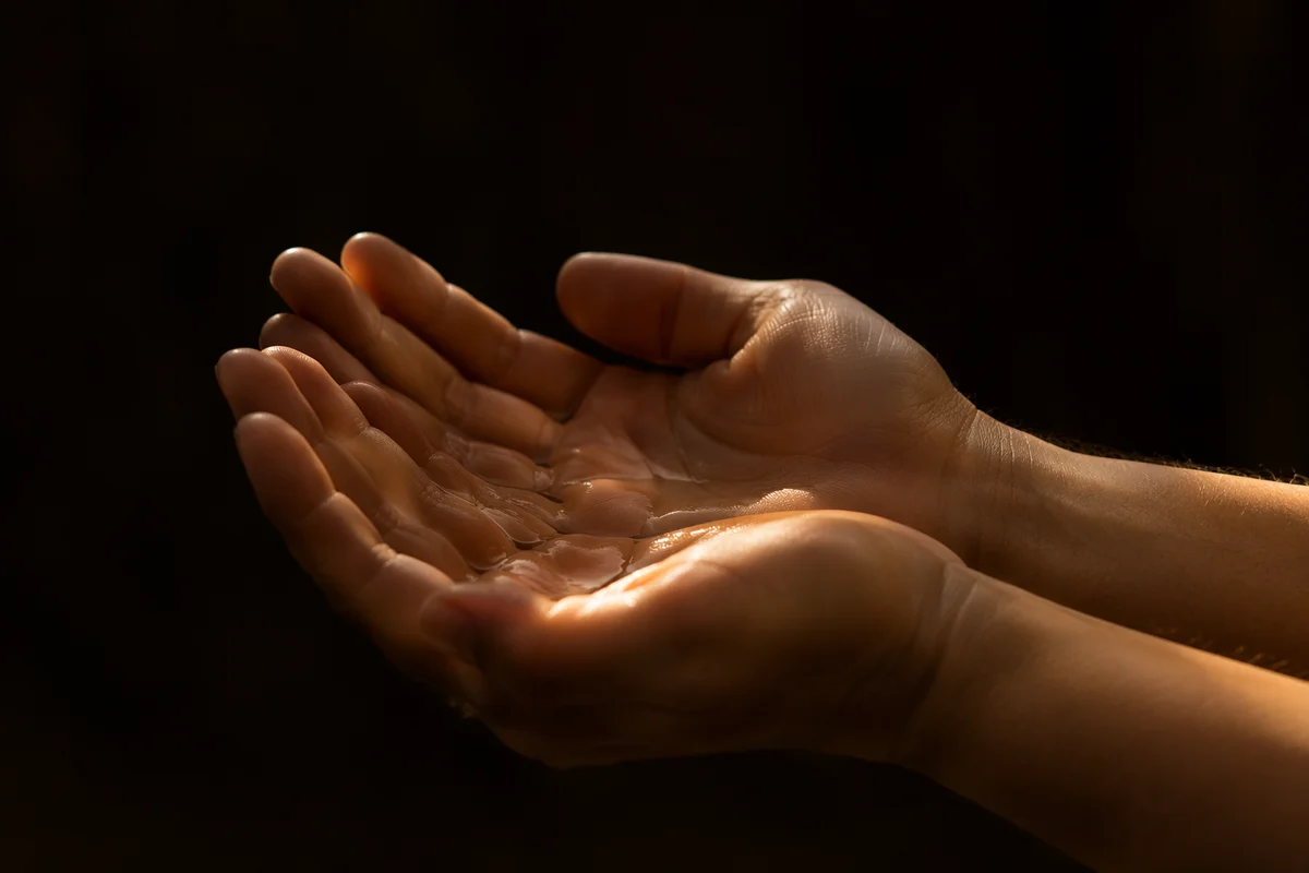 Open Hands Receiving Golden Sunlight