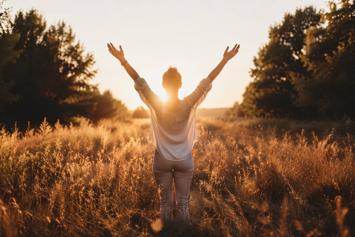 Grateful Open Hands in Golden Meadow