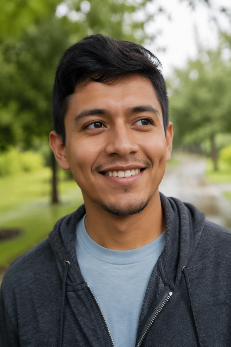 Happy Young Man Outdoor Close Up