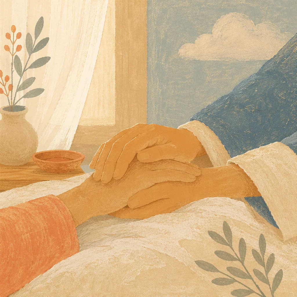Gentle Healing Hands in Peaceful Morning Light