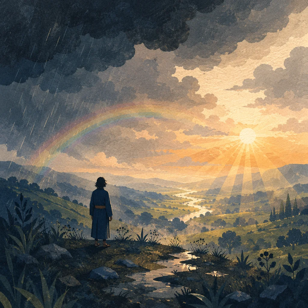 Hopeful Sunrise After Storm Over Valley