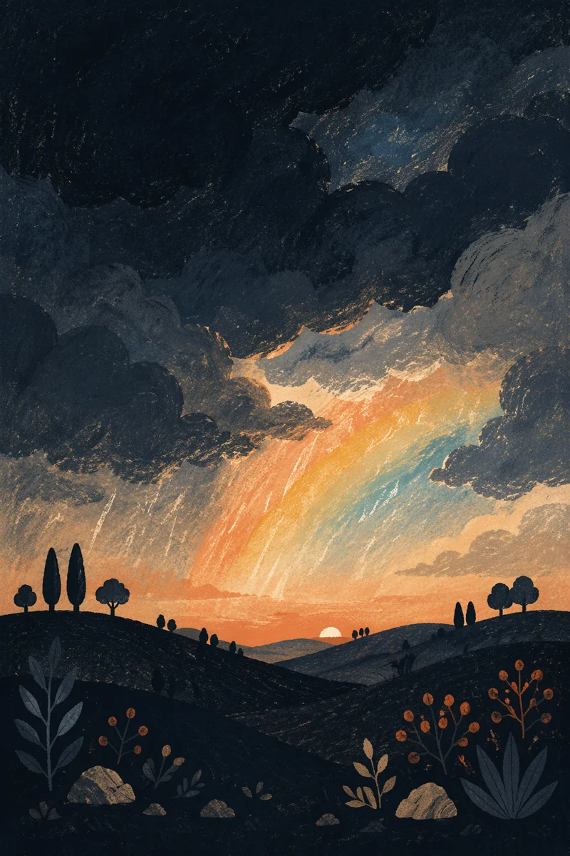 Hopeful Sunrise Over Clearing Storm Hills
