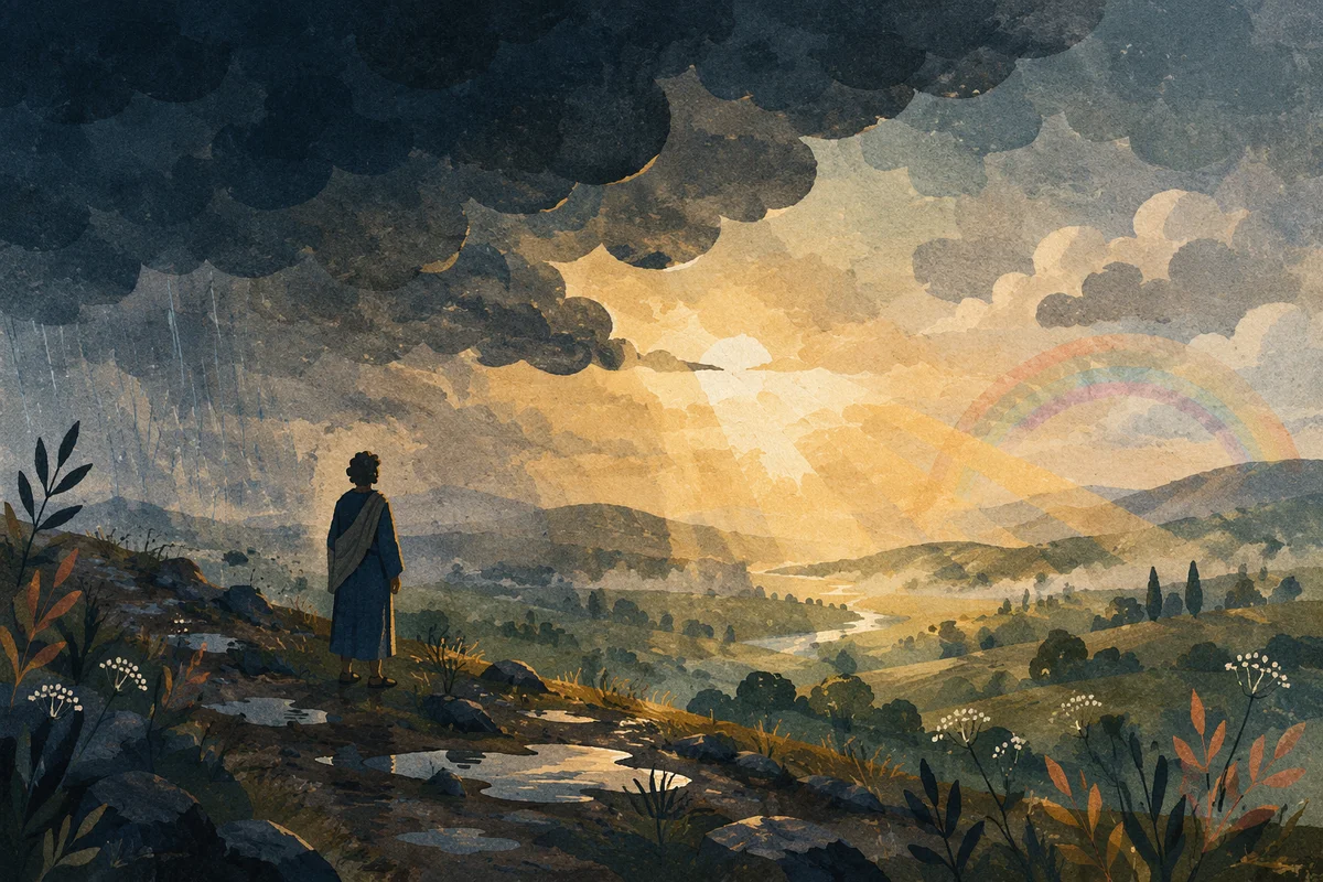 Hopeful Sunrise After Storm Over Valley