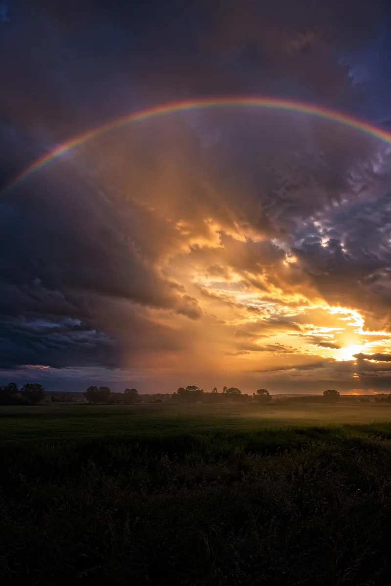 Rainbow at Sunrise After the Storm