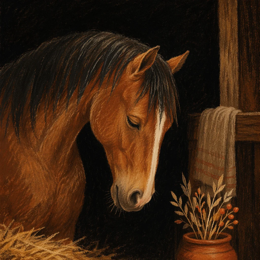 Humble Chestnut Horse in Gentle Light