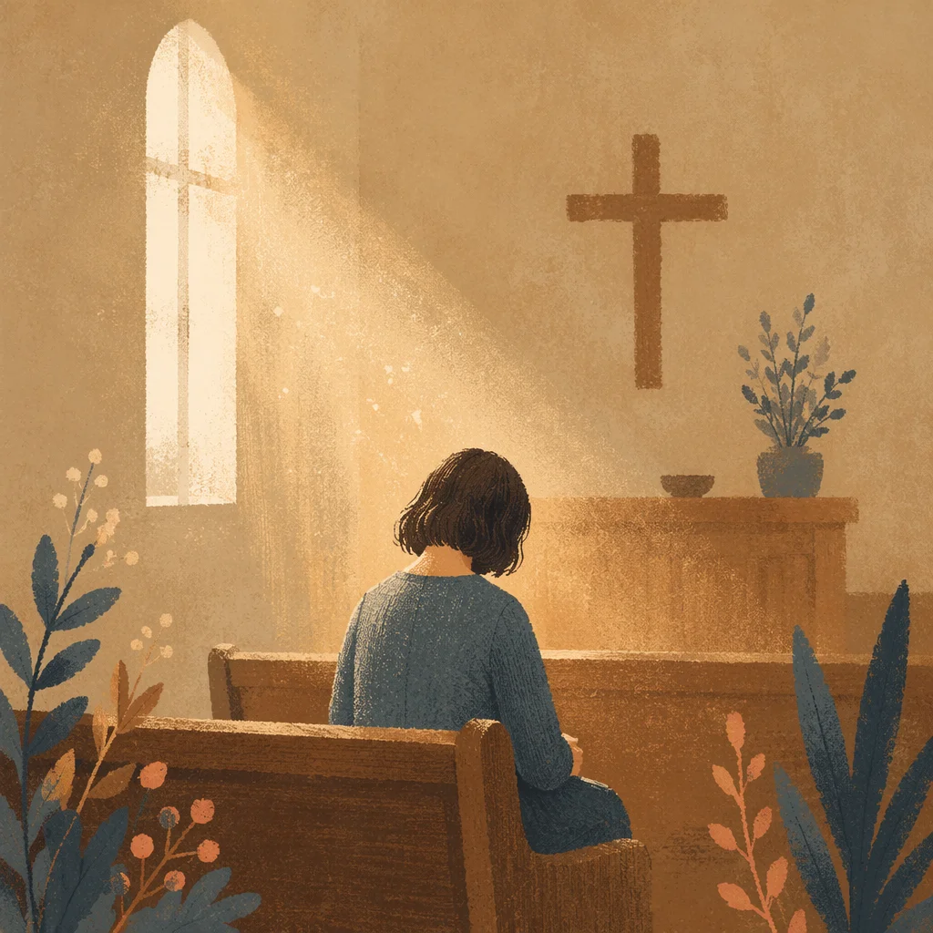 Humble Prayer in Gentle Chapel Light