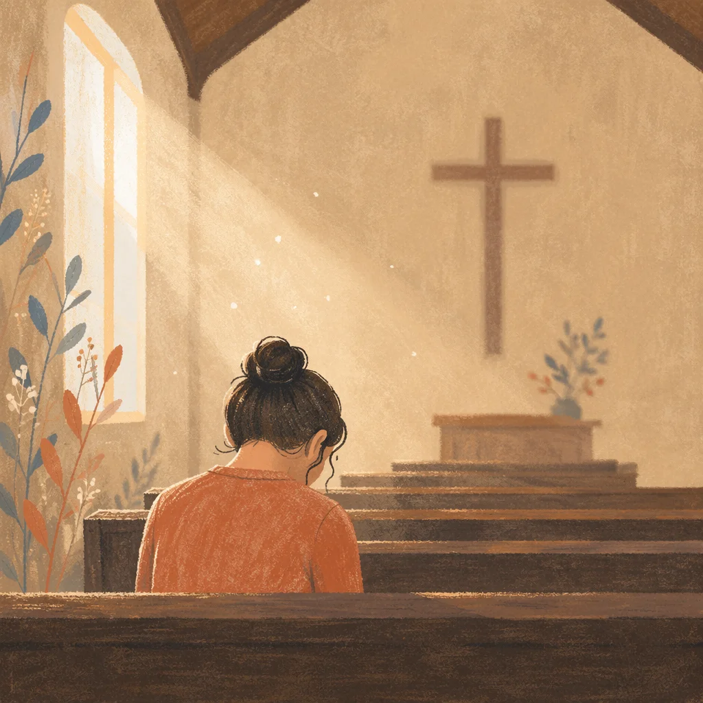 Humble Prayer in Morning Chapel Light
