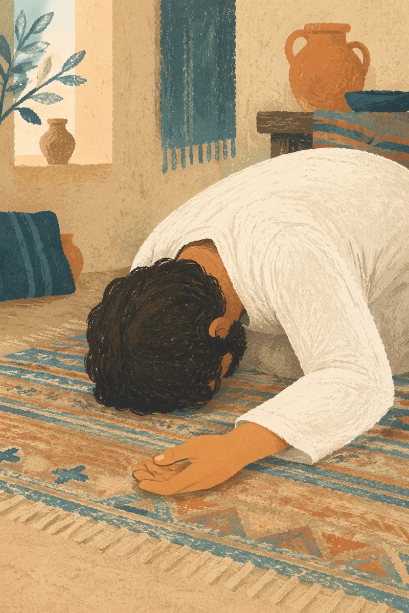 Humble Prayer on Woven Rug