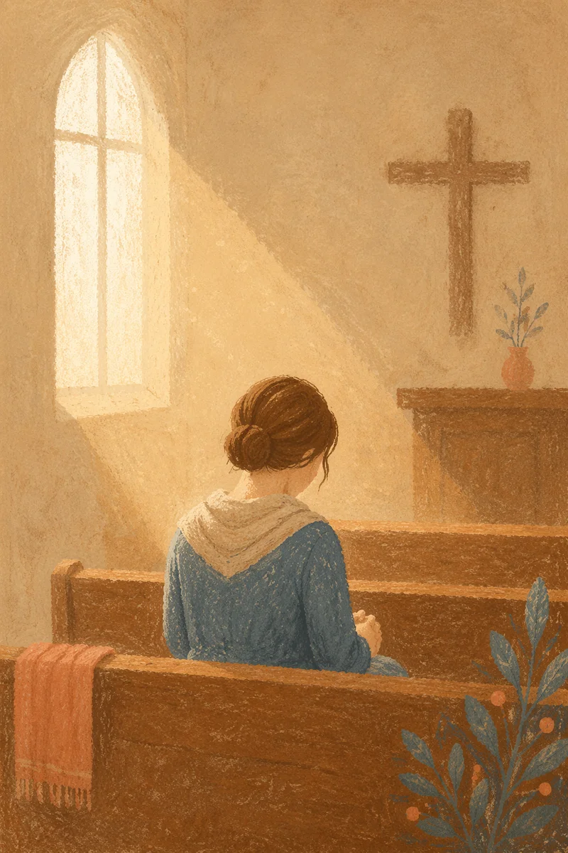 Humble Prayer in Morning Chapel Light