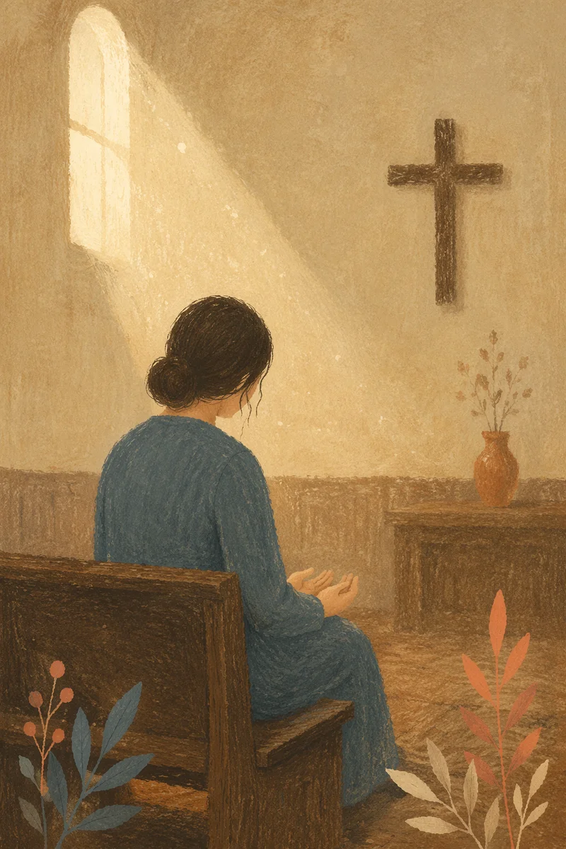 Humble Prayer in Gentle Chapel Light
