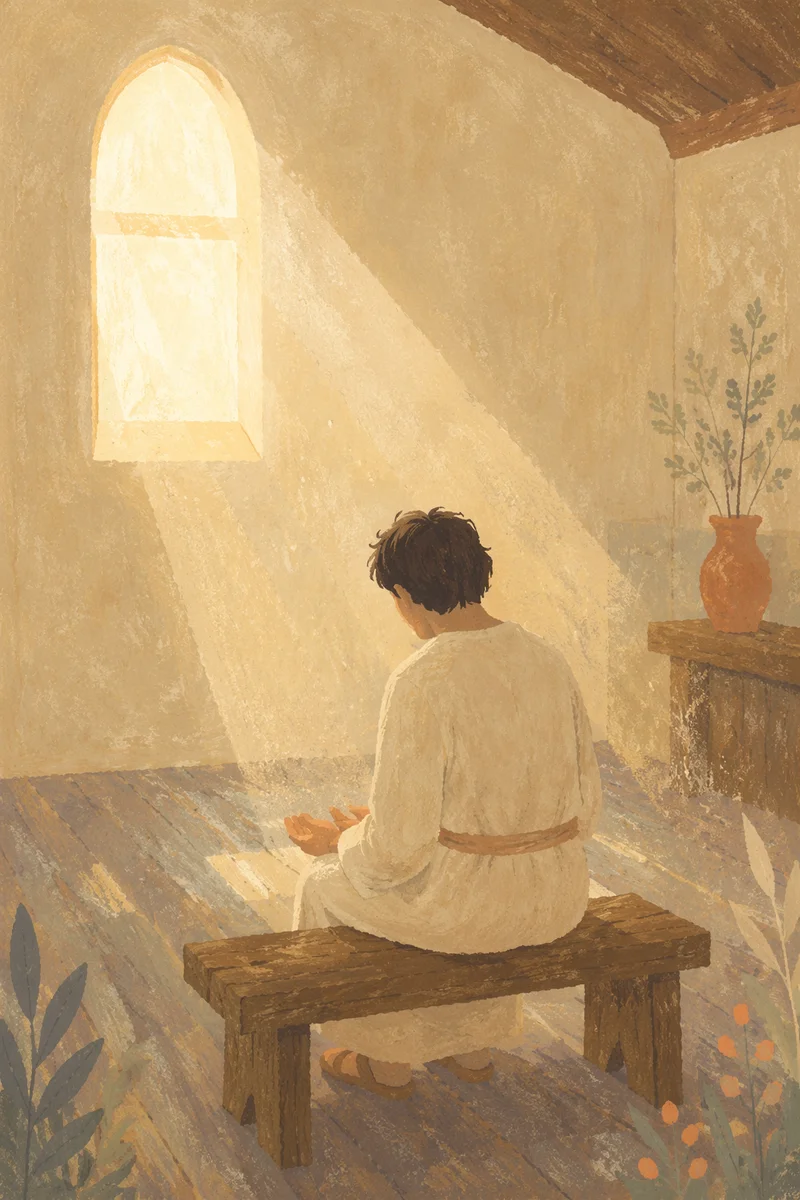 Humble Reflection in Gentle Chapel Light
