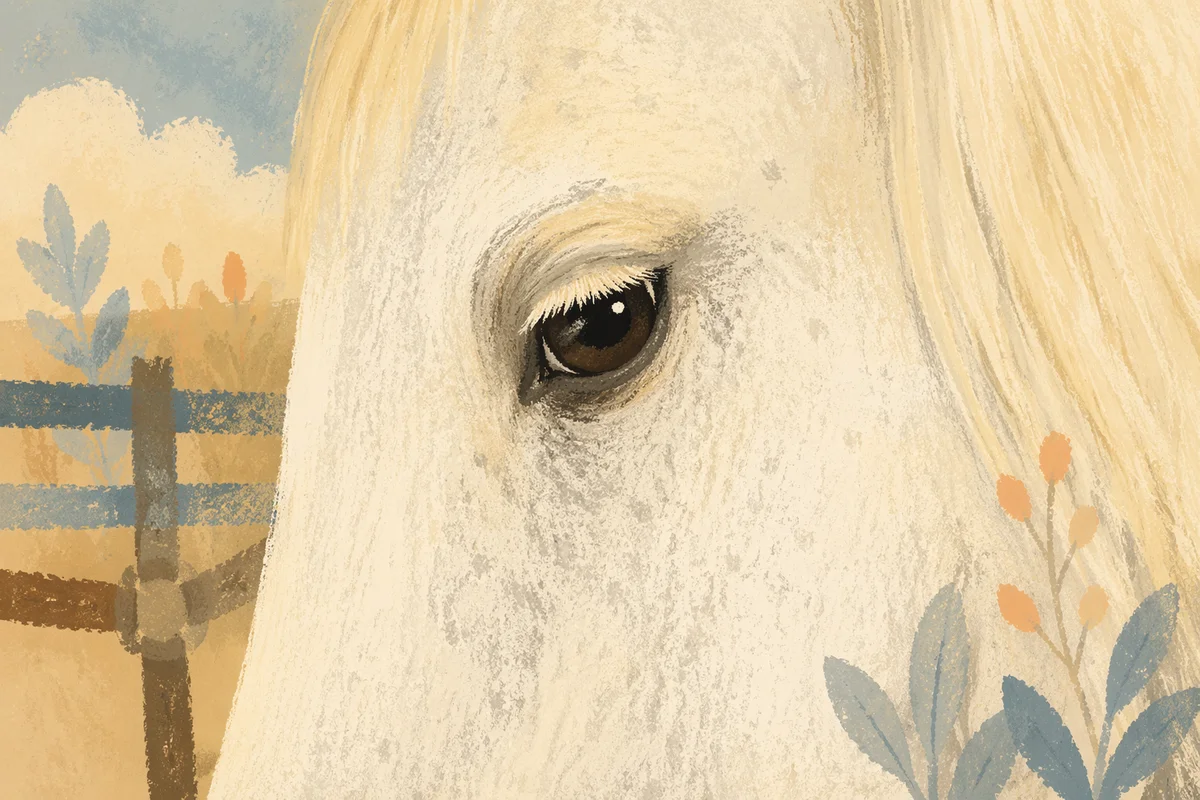 Humble White Horse in Gentle Morning Light
