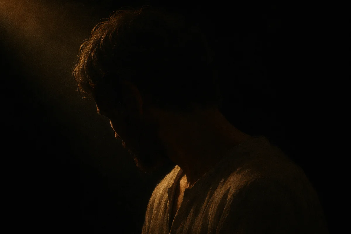 Gentle Light on Bowed Humble Portrait