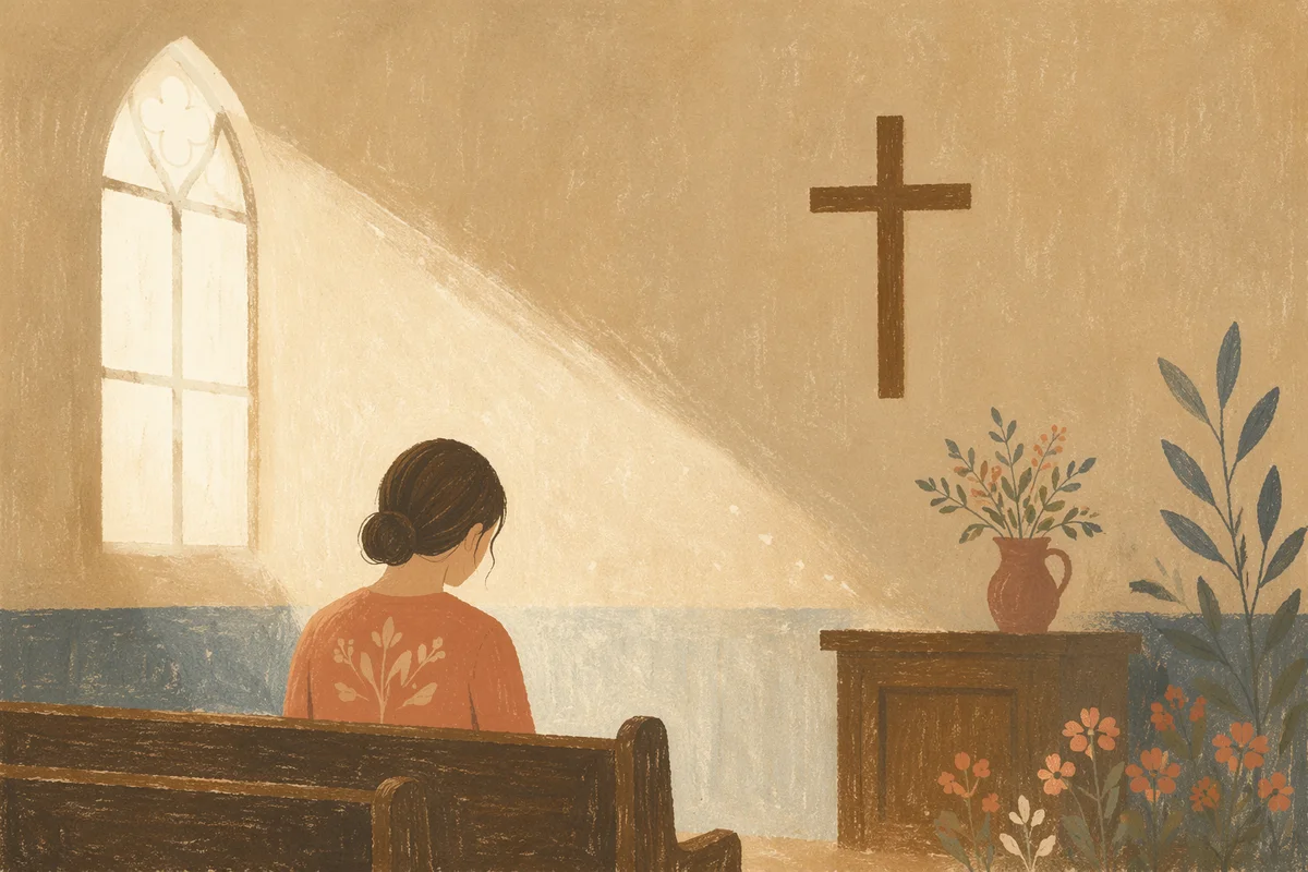 Humble Prayer in Gentle Chapel Light