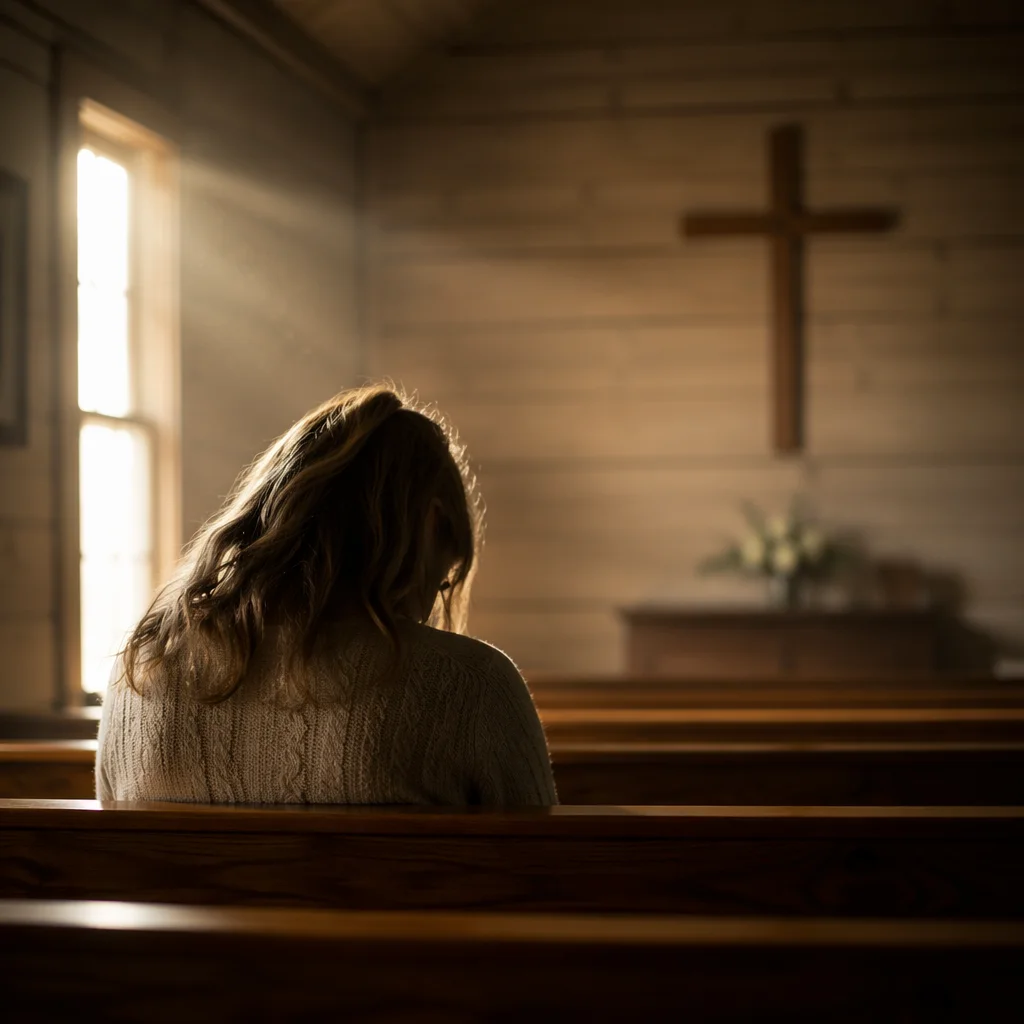 Humble Prayer in Gentle Chapel Light