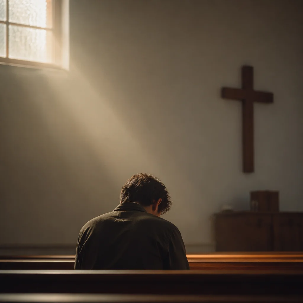 Humble Prayer in Gentle Chapel Light