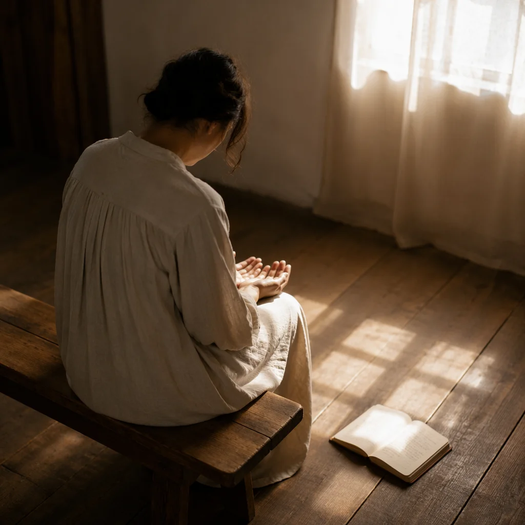 Humble Prayer in Gentle Morning Light