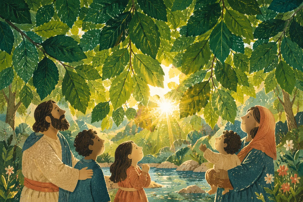 Joyful Sunlight Through Emerald Leaves