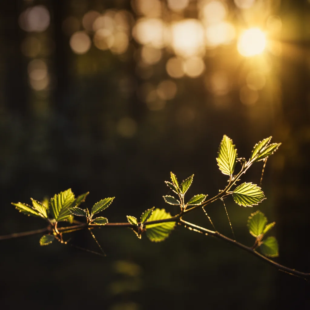 Joyful Sunlight on Woodland Leaves