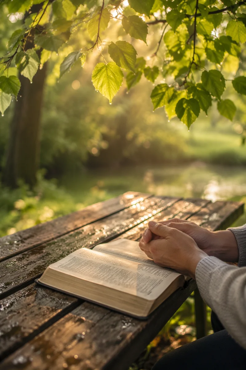 Quiet Christian Joy in Sunlit Grove