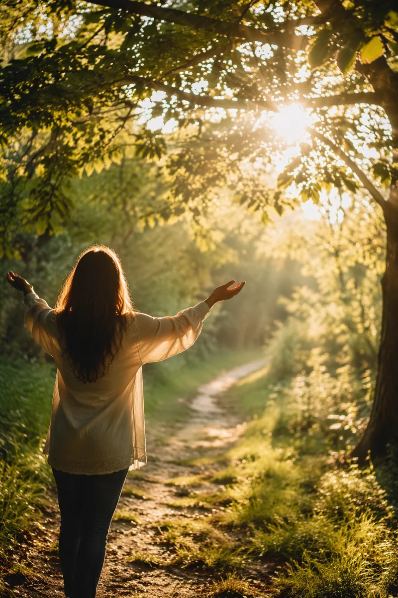 Quiet Christian Joy Beneath Sunlit Leaves